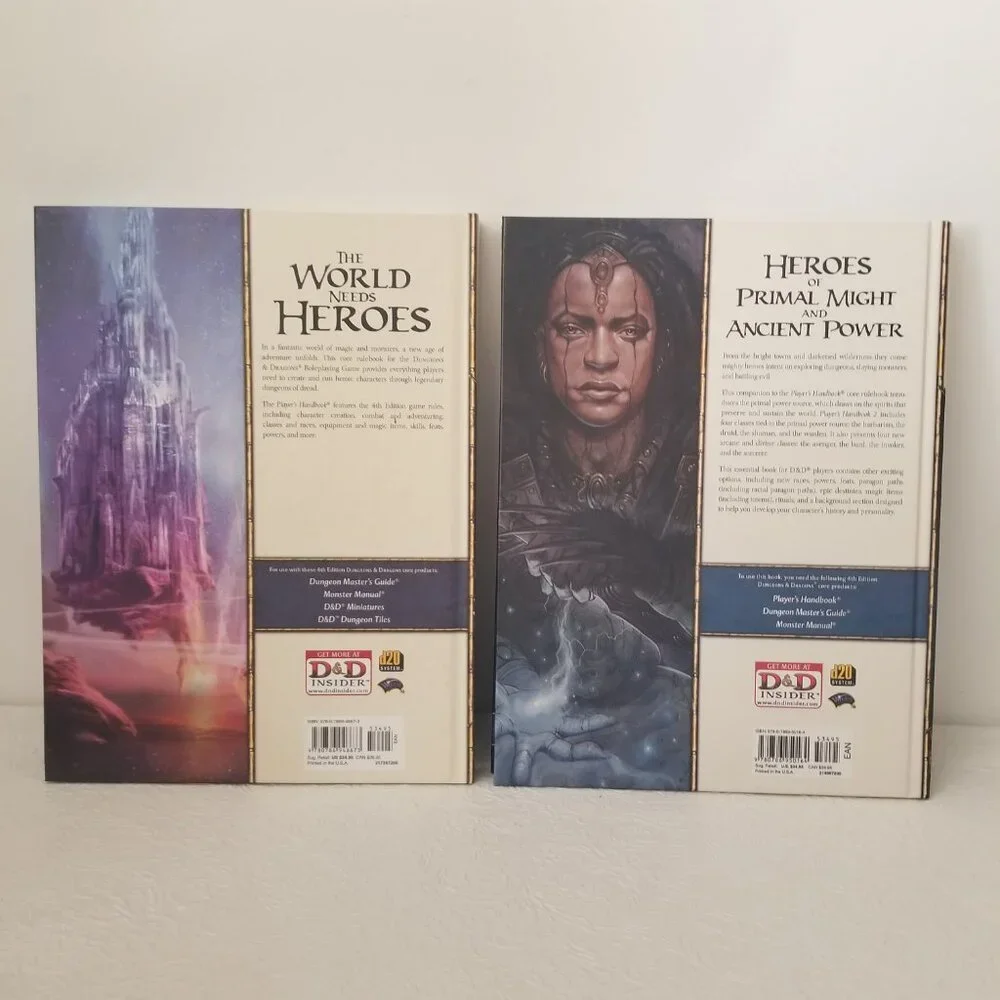 Dungeons and Dragons 4th Edition Players Handbooks Hardback Set of 2